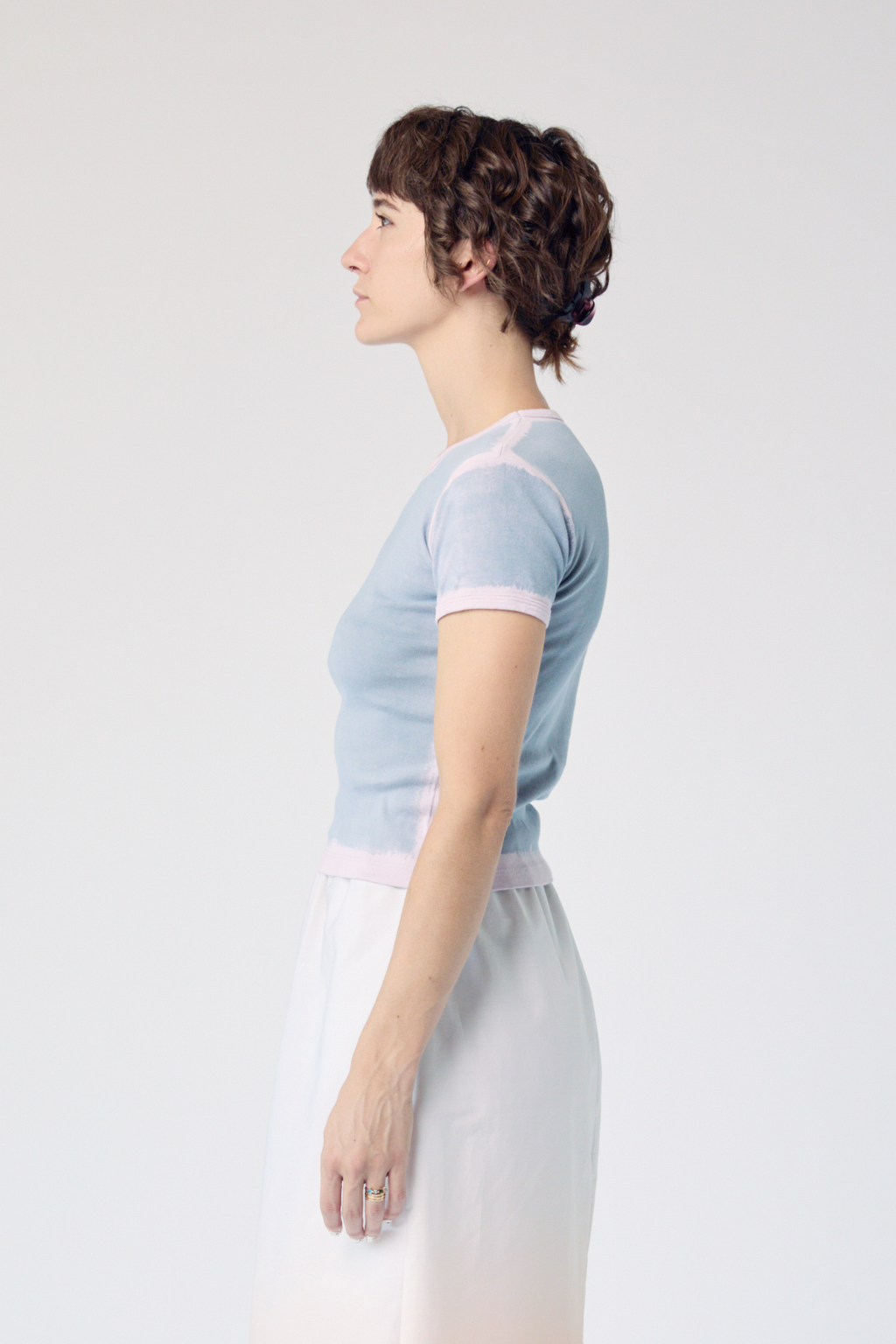 Limewash Baby Tee - Pale Slate on Taro