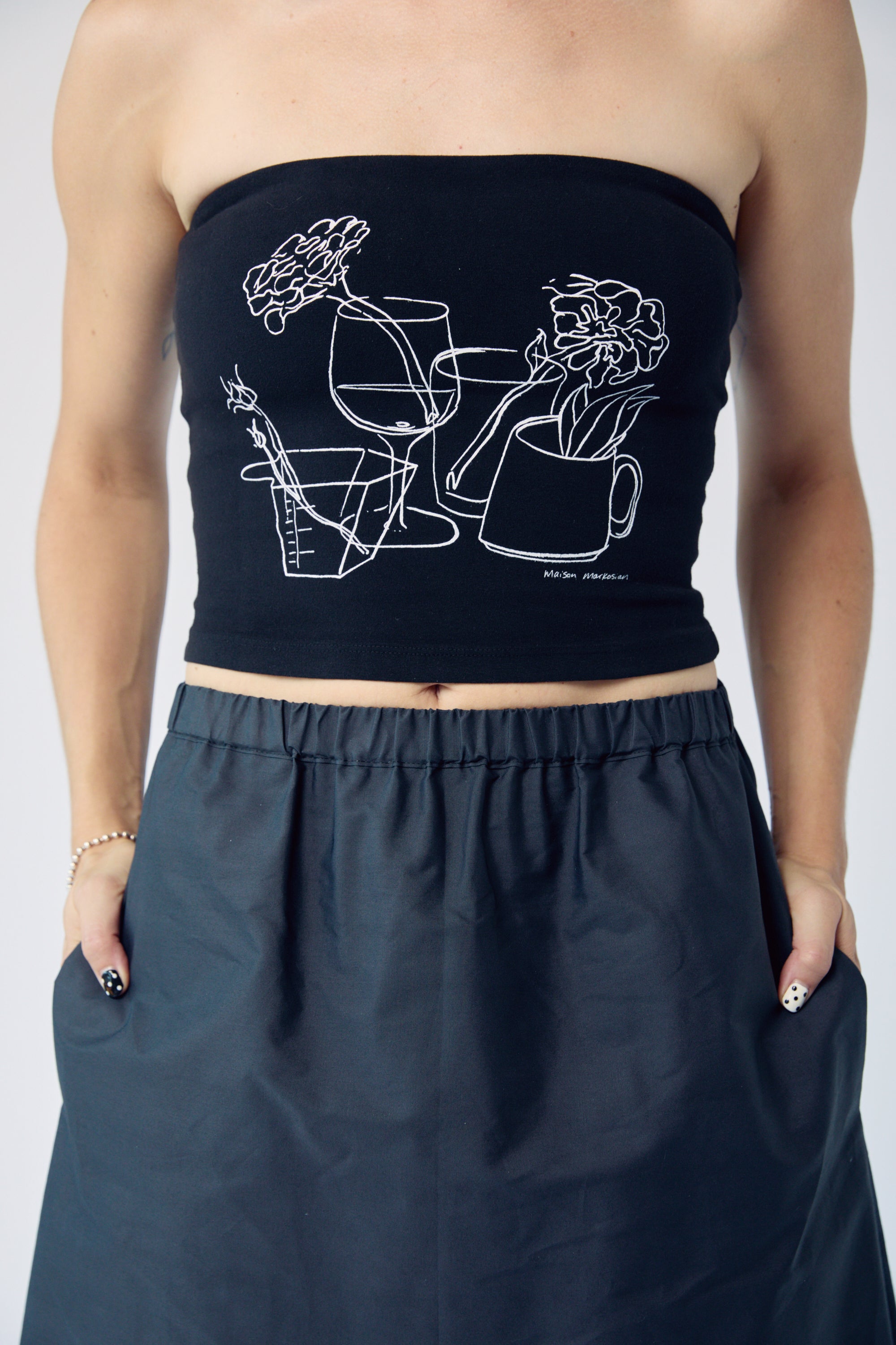 Still Life Tube Top - Chalk and Ink