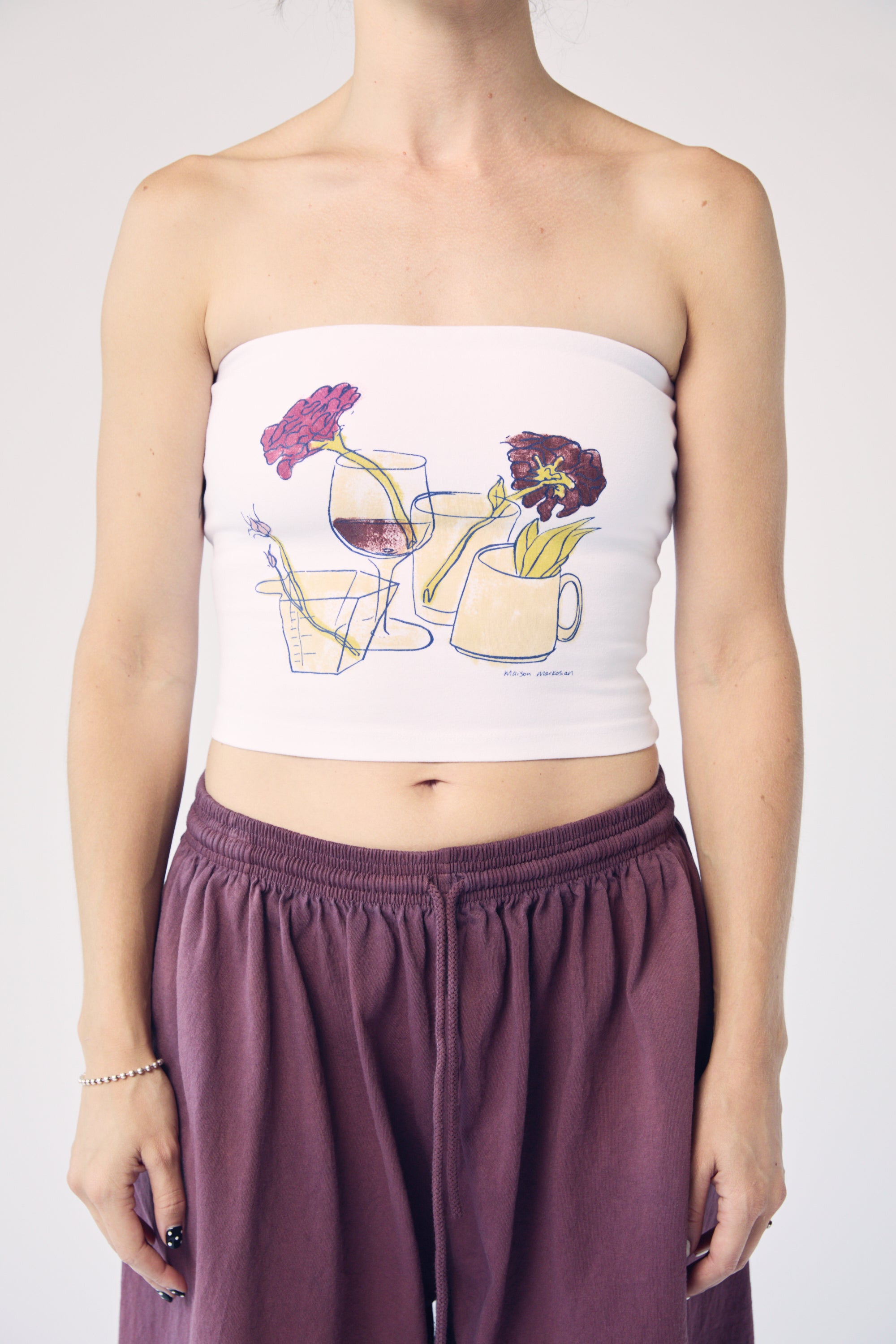 Still Life Tube Top - Hand-Painted Watercolor