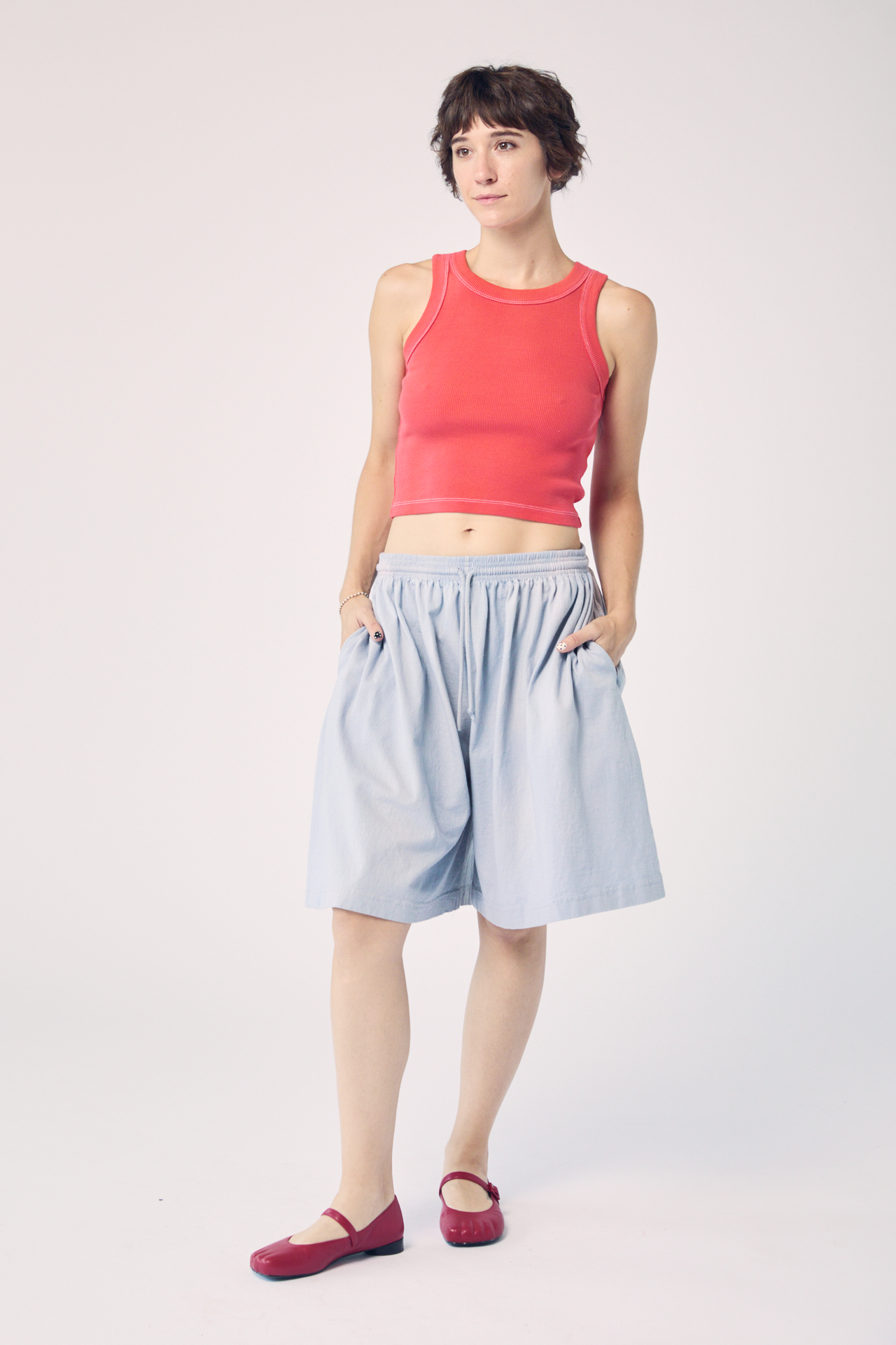 Garment-Dyed Shorts - Pale Slate