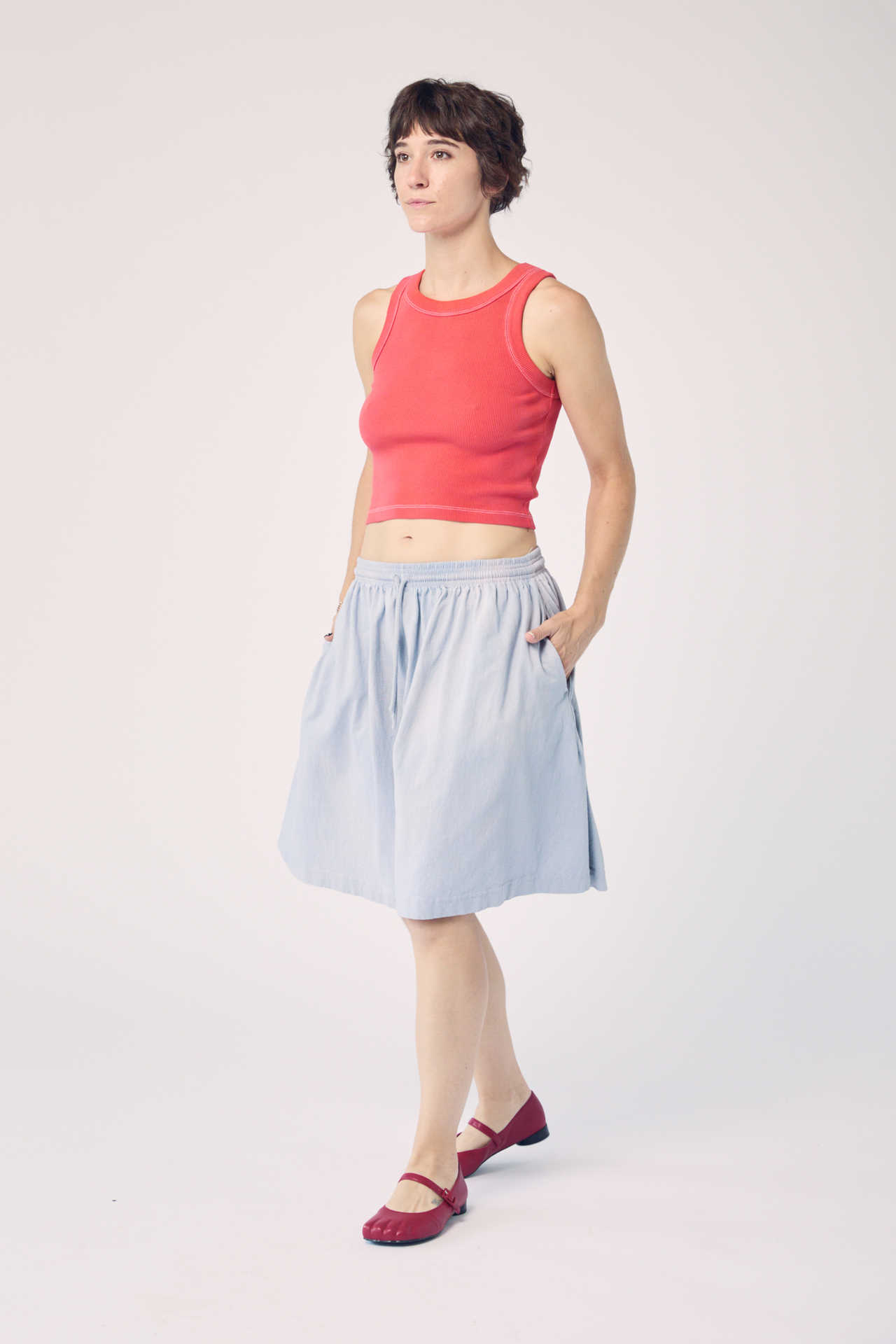 Garment-Dyed Shorts - Pale Slate