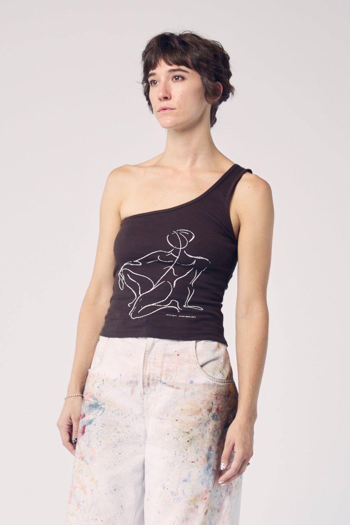 Figure Drawing One-Shoulder Tank