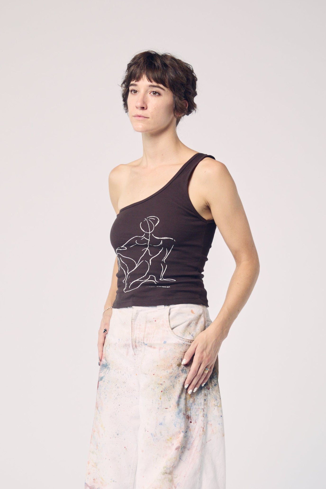 Figure Drawing One-Shoulder Tank