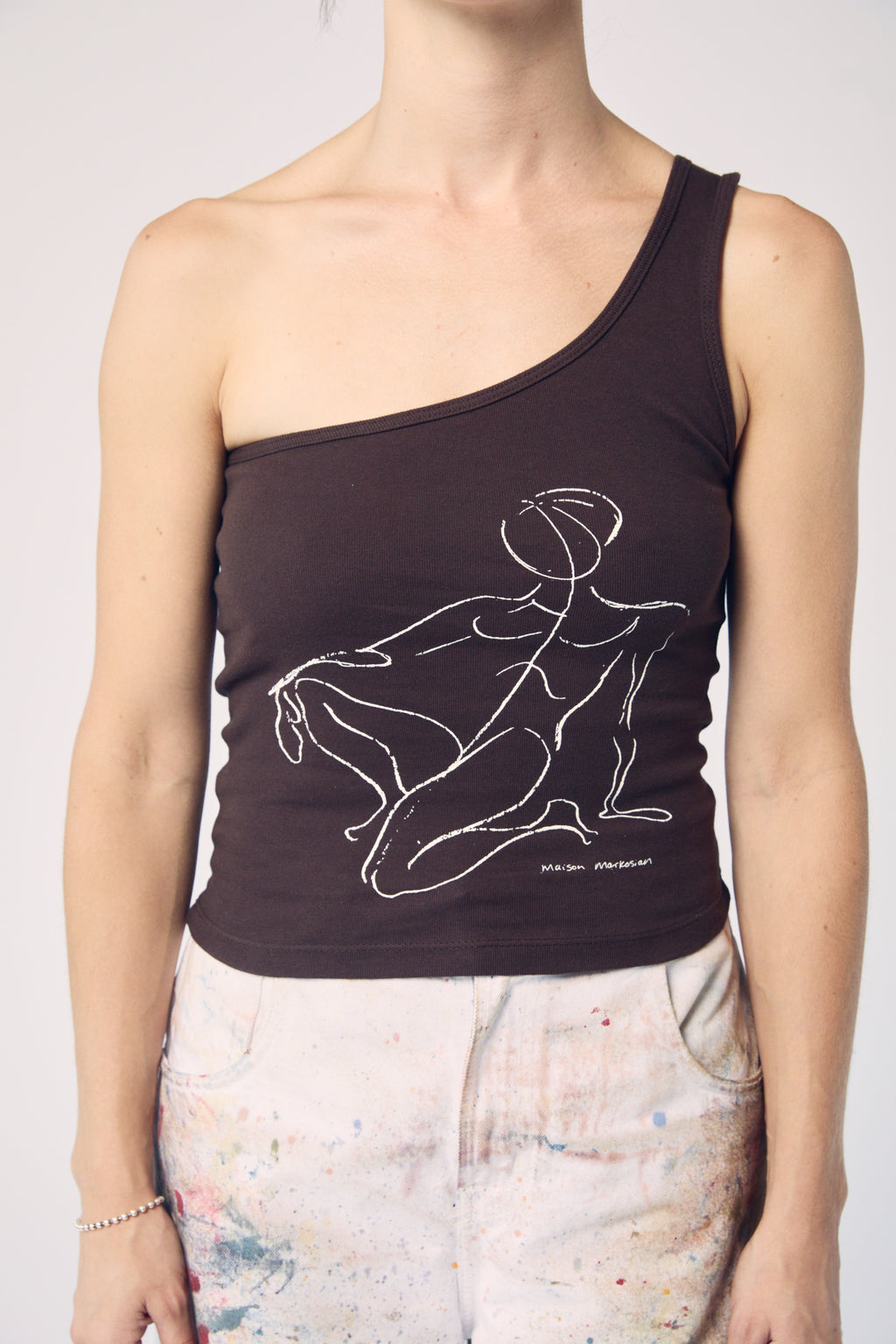 Figure Drawing One-Shoulder Tank