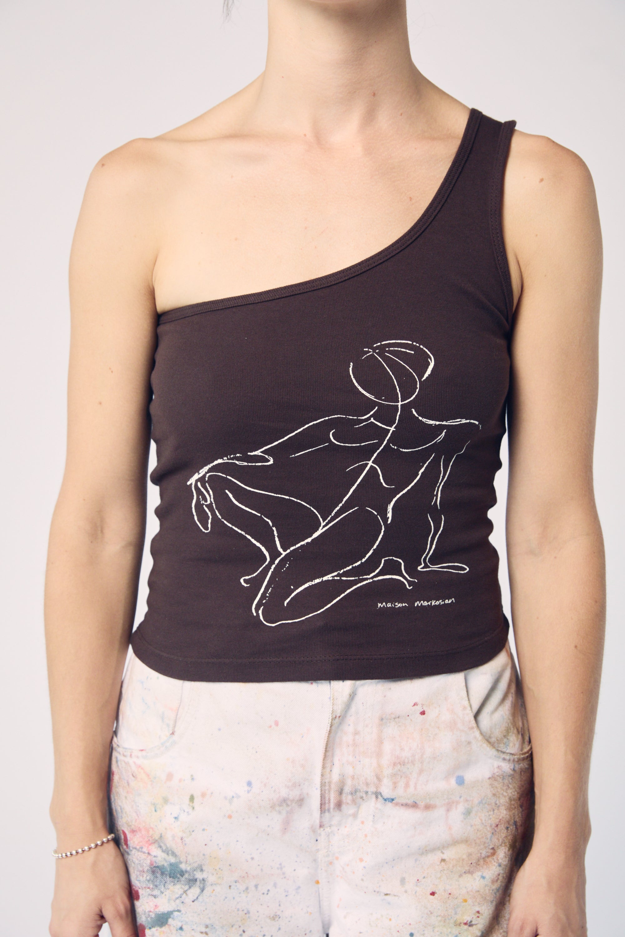 Figure Drawing One-Shoulder Tank