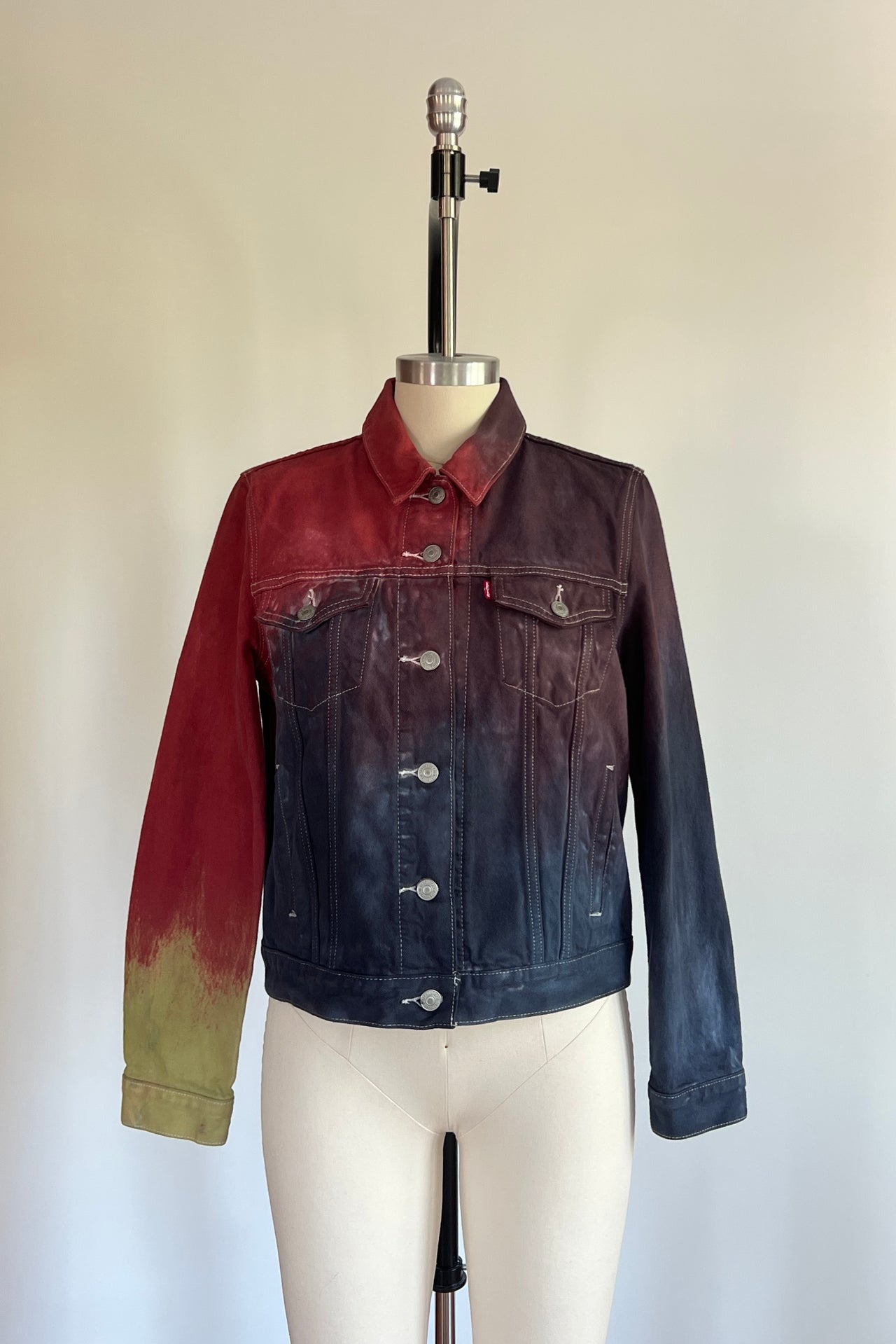 Hand-Painted Brushstroke Denim Jacket Sample - Men's XS / Women's M