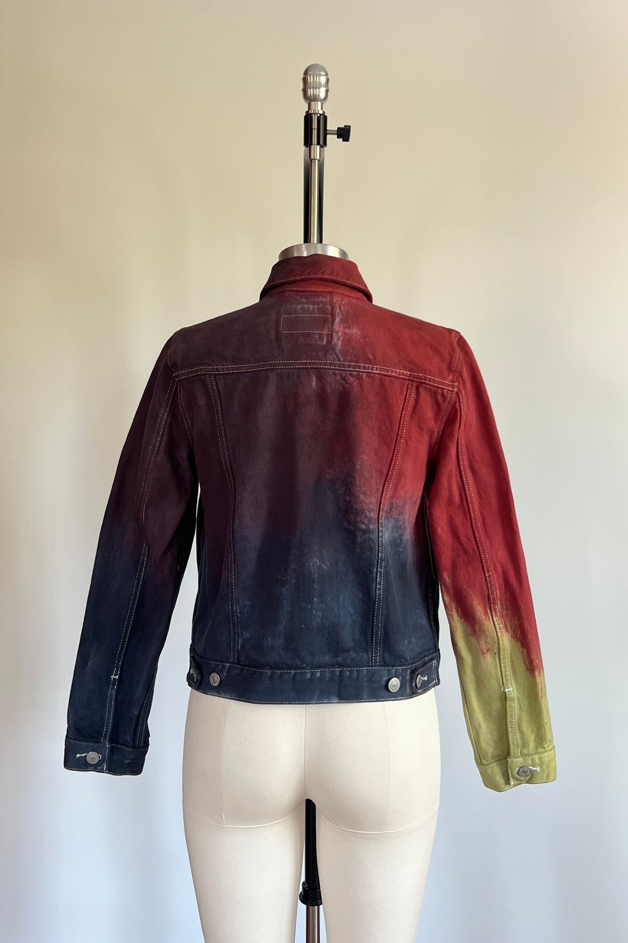 Hand-Painted Brushstroke Denim Jacket Sample - Men's XS / Women's M