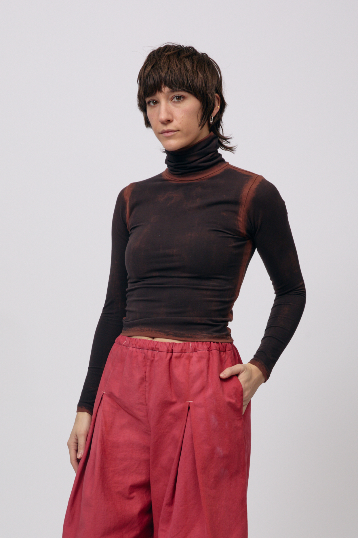Limewash Turtleneck - Black Walnut