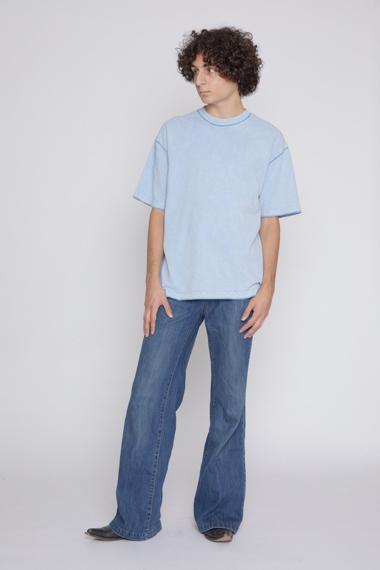 Light Wash Caricature Tee