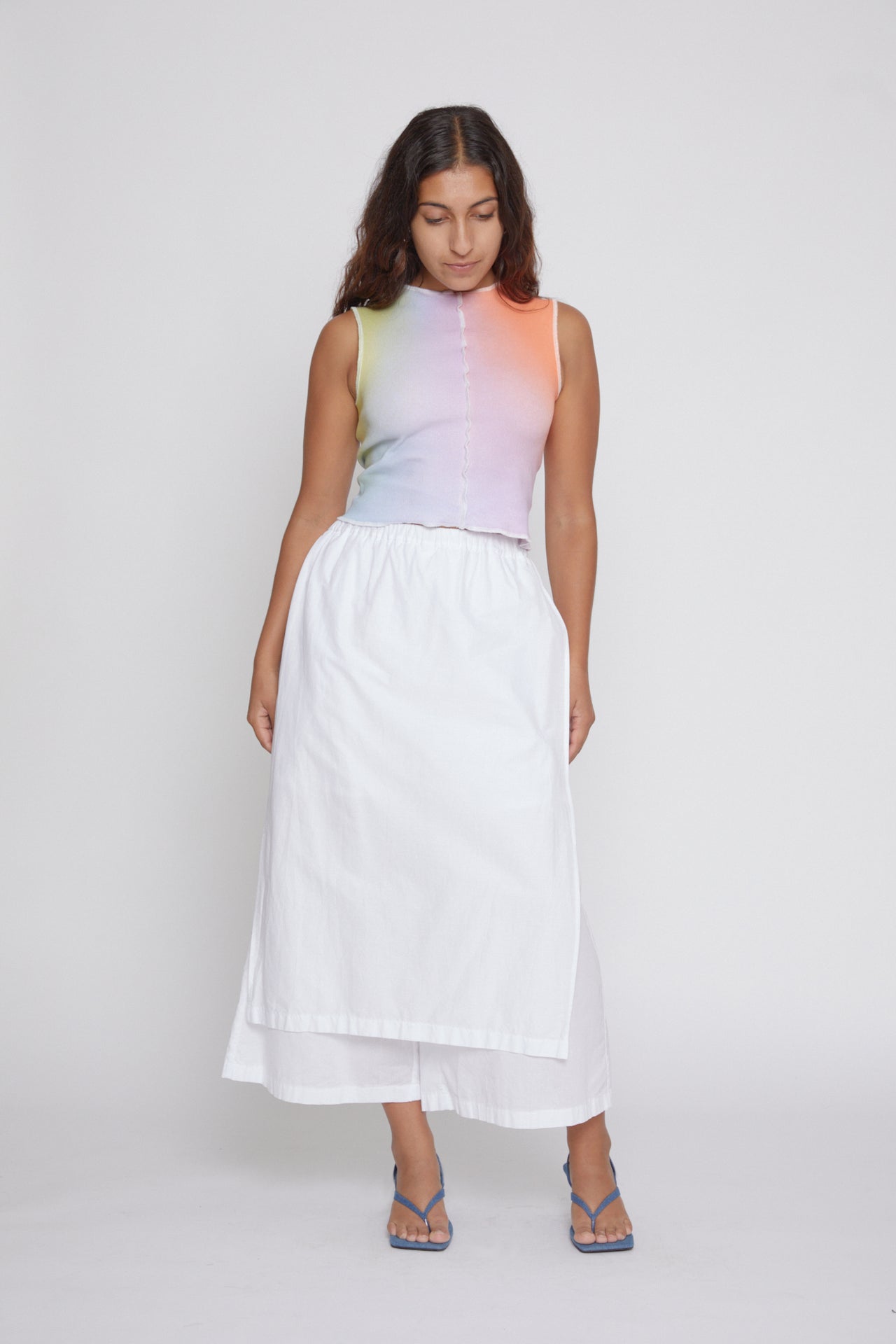 Optic White Panel Pants