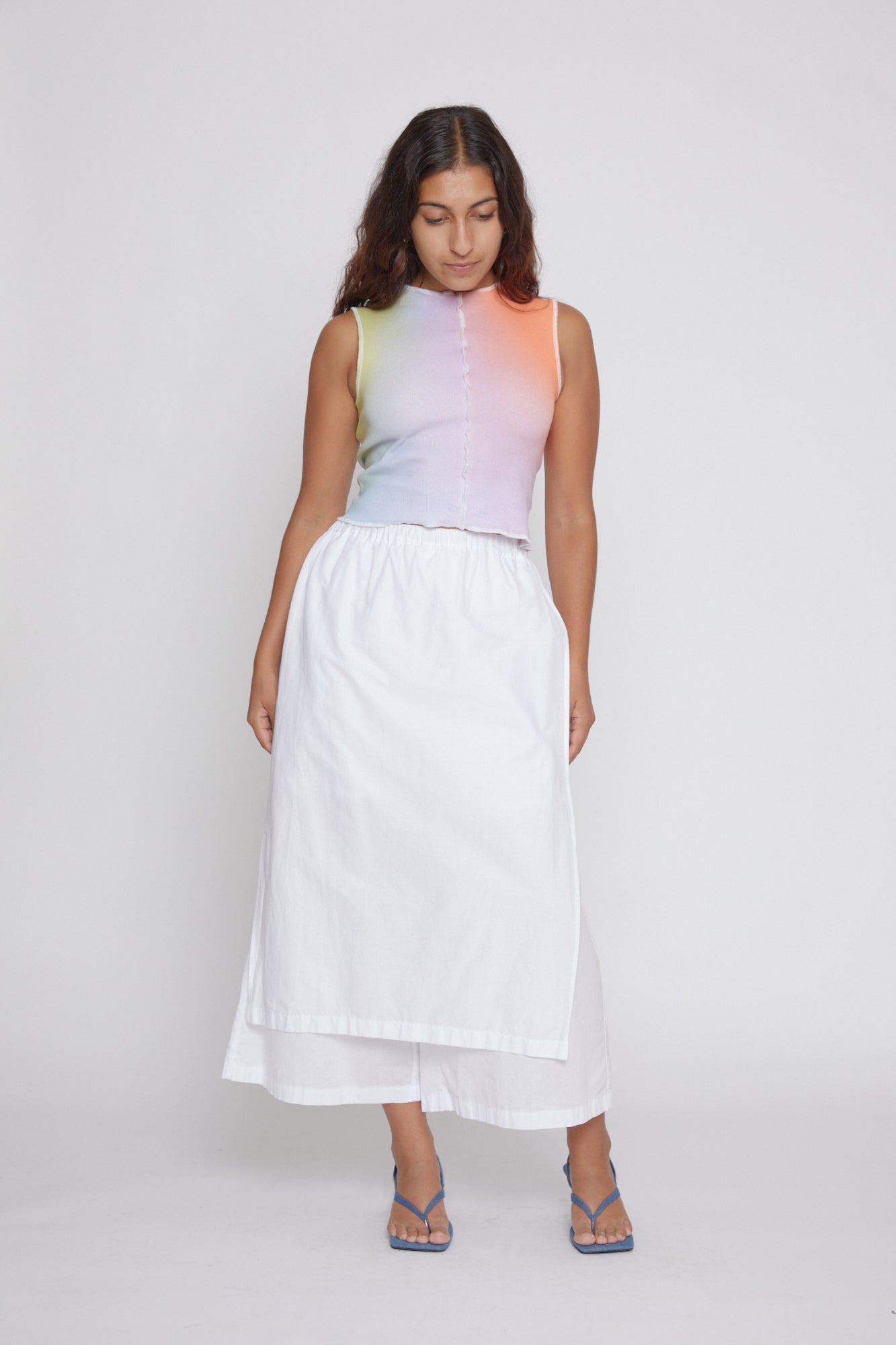 Optic White Panel Pants